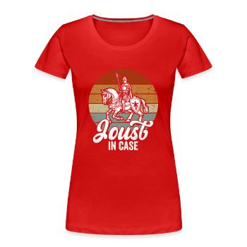 Joute Chevalier Médiéval Renaissance Chevaliers Armure - T-shirt bio Premium Femme - rouge - Devant - Mia (176cm)