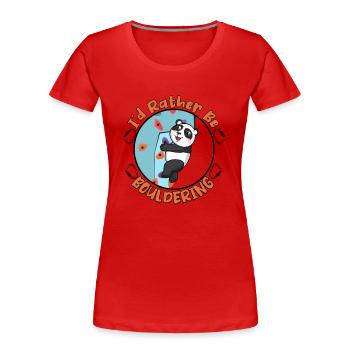 I'd rather be bouldering - Women's Premium Organic T-Shirt - red - Front - Mia (176cm)