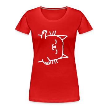 Katze Tier - Frauen Premium Bio T-Shirt - Rot - Vorne - Mia (176cm)