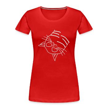 Katze - Frauen Premium Bio T-Shirt - Rot - Vorne - Mia (176cm)