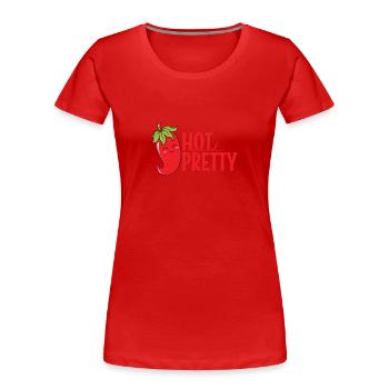 Assaisonnement piquant et joli au piment - T-shirt bio Premium Femme - rouge - Devant - Mia (176cm)