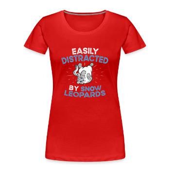 Snow leopard - Women's Premium Organic T-Shirt - red - Front - Mia (176cm)