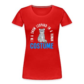 Snow leopard - Women's Premium Organic T-Shirt - red - Front - Mia (176cm)
