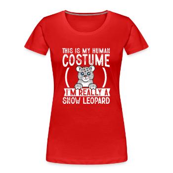Snow leopard - Women's Premium Organic T-Shirt - red - Front - Mia (176cm)
