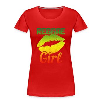 Reggae Musik Rastafari Jamaika - Frauen Premium Bio T-Shirt - Rot - Vorne - Mia (176cm)