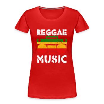 Reggae Musik Rastafari Jamaika - Frauen Premium Bio T-Shirt - Rot - Vorne - Mia (176cm)
