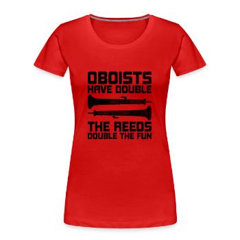 Oboist Oboe Basoonist Marching Band Instrumen - Frauen Premium Bio T-Shirt - Rot - Vorne - Mia (176cm)