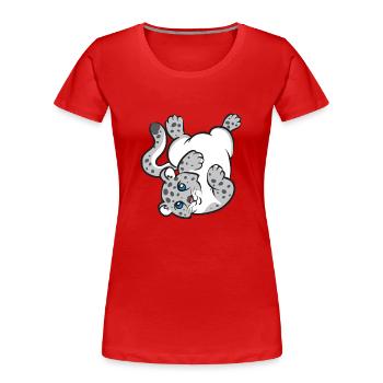 Snow leopard - Women's Premium Organic T-Shirt - red - Front - Mia (176cm)