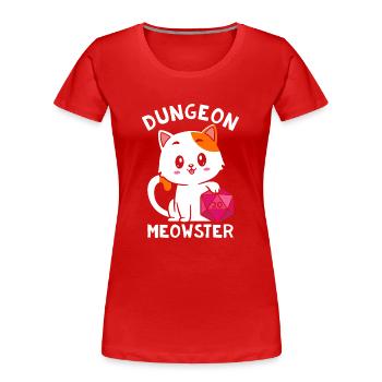 Miaousseur de donjon - T-shirt bio Premium Femme - rouge - Devant - Mia (176cm)