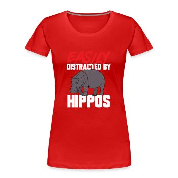 Flusspferd Nilpferd - Frauen Premium Bio T-Shirt - Rot - Vorne - Mia (176cm)