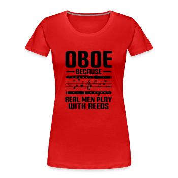 Oboist Oboe Basoonist Marching Band Instrumen - Frauen Premium Bio T-Shirt - Rot - Vorne - Mia (176cm)