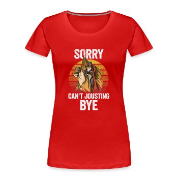 Joute Chevalier Médiéval Renaissance Chevaliers Armure - T-shirt bio Premium Femme - rouge - Devant - Mia (176cm)