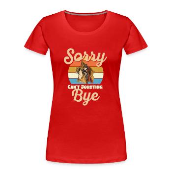 Joute Chevalier Médiéval Renaissance Chevaliers Armure - T-shirt bio Premium Femme - rouge - Devant - Mia (176cm)