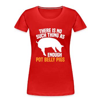 Pot Belly Pig Geschirr Und Leine Pot Belly Pig - Frauen Premium Bio T-Shirt - Rot - Vorne - Mia (176cm)