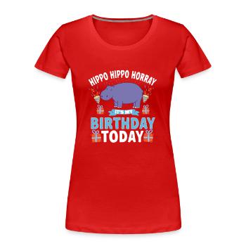 Hippopotamus Hippopotamus - Women's Premium Organic T-Shirt - red - Front - Mia (176cm)