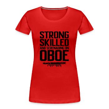 Oboist Oboe Basoonist Marching Band Instrumen - Frauen Premium Bio T-Shirt - Rot - Vorne - Mia (176cm)