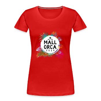 Majorque 2024 Coloré - T-shirt bio Premium Femme - rouge - Devant - Mia (176cm)