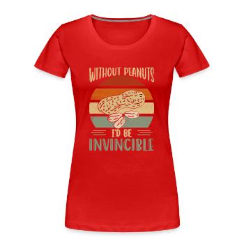 Sans les cacahuètes, je serais invincible Conscience Nut al - T-shirt bio Premium Femme - rouge - Devant - Mia (176cm)