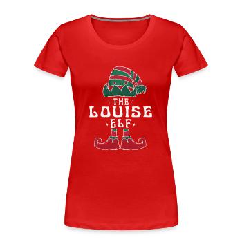 Louise Elf Family Matching Group Christmas Dad - Women's Premium Organic T-Shirt - red - Front - Mia (176cm)