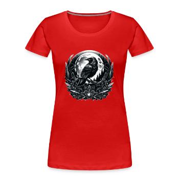 Mystical Raven and Moon: Gothic Elegance - Women's Premium Organic T-Shirt - red - Front - Mia (176cm)