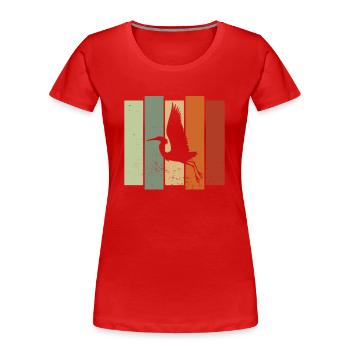 Heron Retro Birdwatching Bird Watcher - T-shirt bio Premium Femme - rouge - Devant - Mia (176cm)