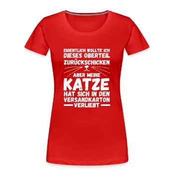 Katze Miezekatze Katzenliebhaber Katzenbesitzer Ka - Frauen Premium Bio T-Shirt - Rot - Vorne - Mia (176cm)