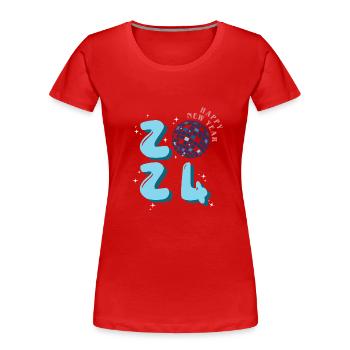 Happy new year 2024 - Frauen Premium Bio T-Shirt - Rot - Vorne - Mia (176cm)
