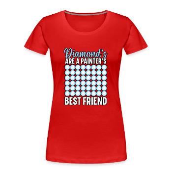 Outils à main pour peinture diamant, peintre diamant - T-shirt bio Premium Femme - rouge - Devant - Mia (176cm)