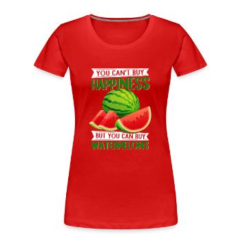 Pâte de pastèque Angurie Arbuse cadeau - T-shirt bio Premium Femme - rouge - Devant - Mia (176cm)