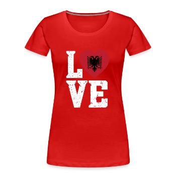 Drapeau albanais Aigle albanais Shqiponja - T-shirt bio Premium Femme - rouge - Devant - Mia (176cm)
