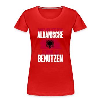 Albanische Flagge Albanischer Adler Shqiponja - Frauen Premium Bio T-Shirt - Rot - Vorne - Mia (176cm)
