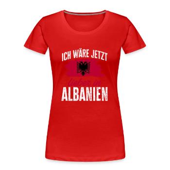 Albanische Flagge Albanischer Adler Shqiponja - Frauen Premium Bio T-Shirt - Rot - Vorne - Mia (176cm)