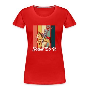 Joute Chevalier Médiéval Renaissance Chevaliers Armure - T-shirt bio Premium Femme - rouge - Devant - Mia (176cm)