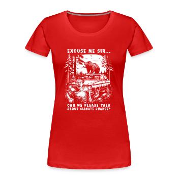 Climate Change Brown Bear - Frauen Premium Bio T-Shirt - Rot - Vorne - Mia (176cm)