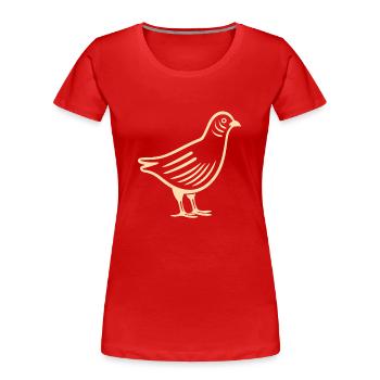 cailles petit oiseau caille - T-shirt bio Premium Femme - rouge - Devant - Mia (176cm)
