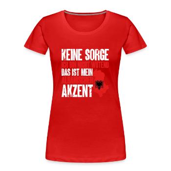 Albanische Flagge Albanischer Adler Shqiponja - Frauen Premium Bio T-Shirt - Rot - Vorne - Mia (176cm)