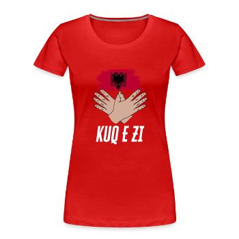 Drapeau albanais Aigle albanais Shqiponja - T-shirt bio Premium Femme - rouge - Devant - Mia (176cm)