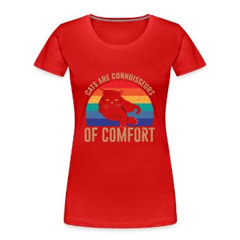 Cats are connoisseurs of comfort - Women's Premium Organic T-Shirt - red - Front - Mia (176cm)