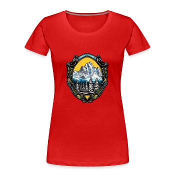 Berge Alpen - Frauen Premium Bio T-Shirt - Rot - Vorne - Mia (176cm)