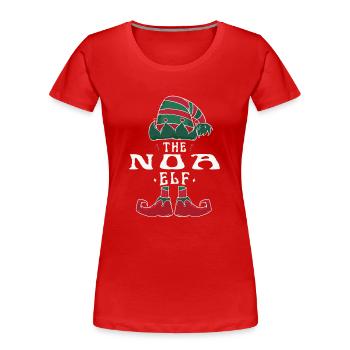 Noa Elf famille Match groupe Noël papa maman - T-shirt bio Premium Femme - rouge - Devant - Mia (176cm)