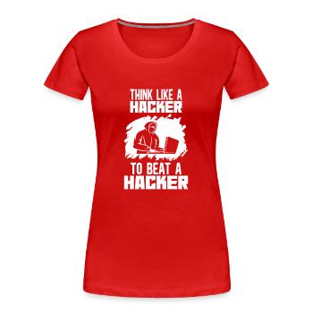 Hacker und Cyber Security - Ethical Hacking - Frauen Premium Bio T-Shirt - Rot - Vorne - Mia (176cm)