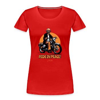 Roulez en toute tranquillité, motard - T-shirt bio Premium Femme - rouge - Devant - Mia (176cm)