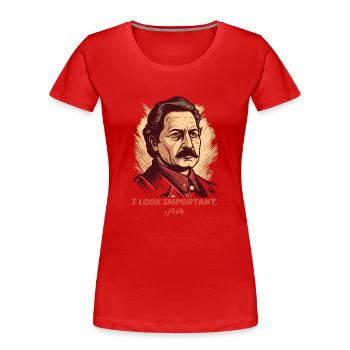 J’ai l’air important - T-shirt bio Premium Femme - rouge - Devant - Mia (176cm)