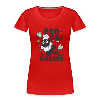 Egg-spert dans la cuisine - T-shirt bio Premium Femme - rouge - Devant - Mia (176cm)