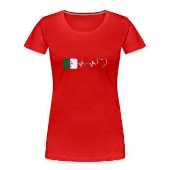 Heartbeat Algeria Man Algerian Humor - Women's Premium Organic T-Shirt - red - Front - Mia (176cm)