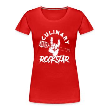 Chef Cook Culinary Kitchen Cooking - Women's Premium Organic T-Shirt - red - Front - Mia (176cm)
