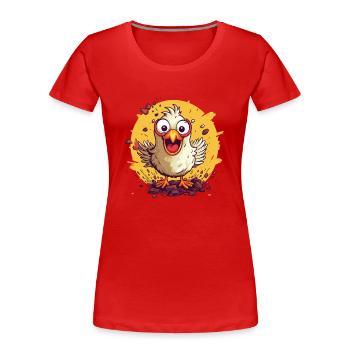 Chicken Chickens Chicken Owner Crazy Chicken - Women's Premium Organic T-Shirt - red - Front - Mia (176cm)