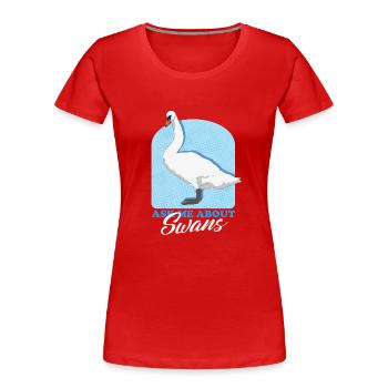 Schwäne Schwan Schwanenliebhaber Geschenk - Frauen Premium Bio T-Shirt - Rot - Vorne - Mia (176cm)