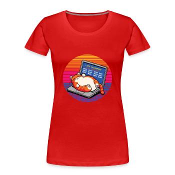 Ich bin Programmierer, fette schlafende Katze - Frauen Premium Bio T-Shirt - Rot - Vorne - Mia (176cm)