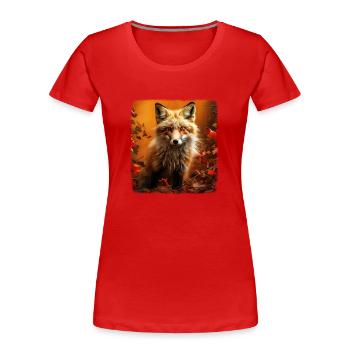 Füchse realistic Fuchs - Frauen Premium Bio T-Shirt - Rot - Vorne - Mia (176cm)